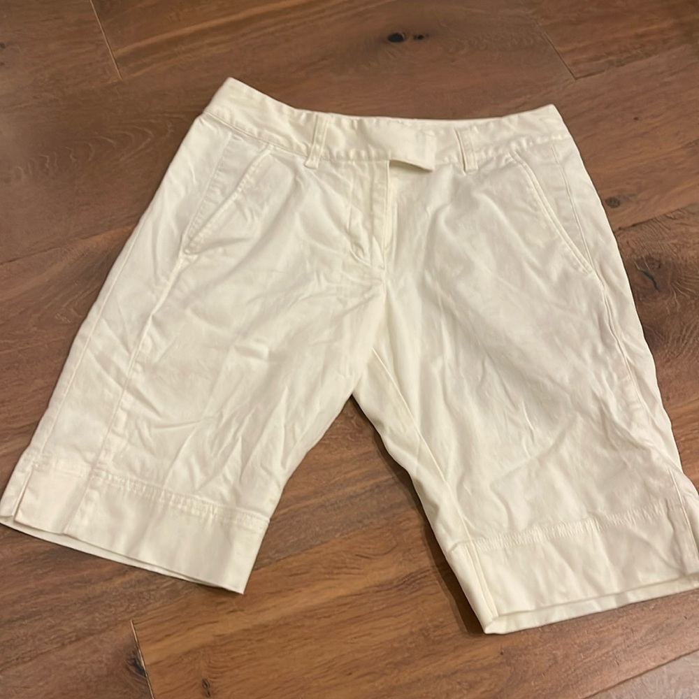 Adidas White Bermuda golf shorts